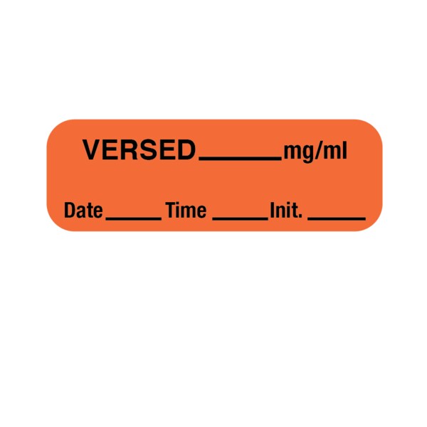 Nevs Label, Versed 1/2" x 1-1/2" Orange w/Black LANT-1242D - main